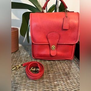 Sold Vintage Coach Red Station Bag